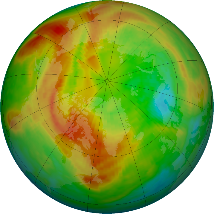 Arctic ozone map for 06 March 1992